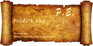 Polák Eta névjegykártya